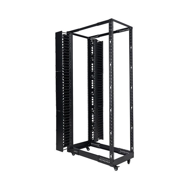 42U Adjustable 4-Post Open Frame Server Racks with Vertical Cable Manager