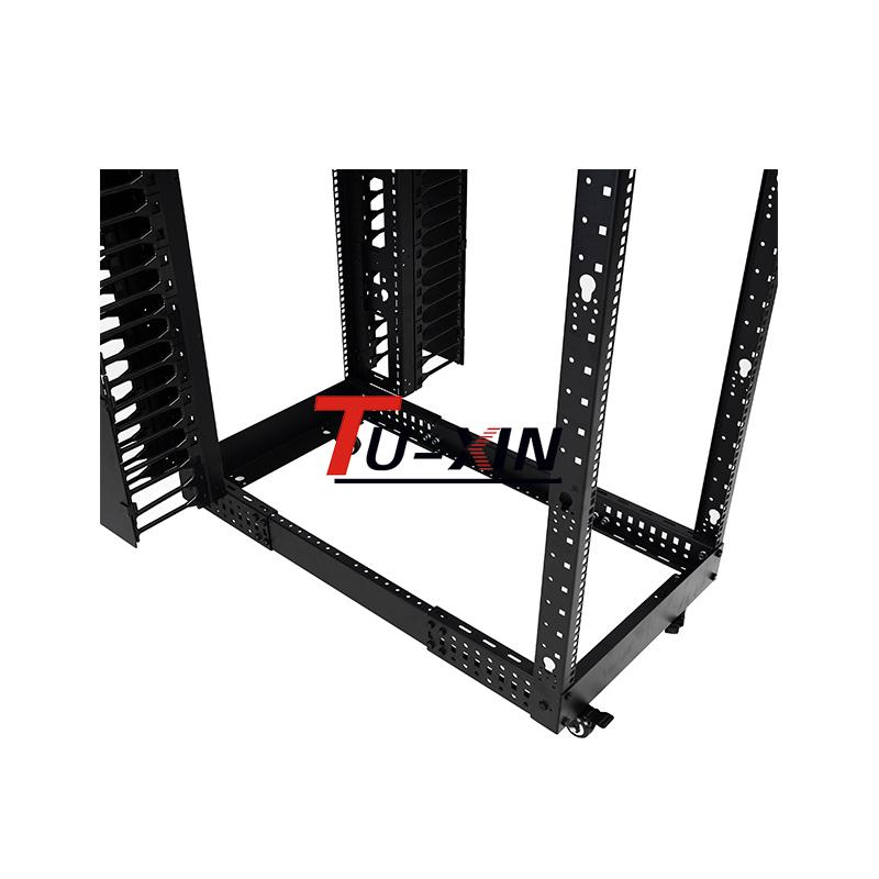 42U Adjustable 4-Post Open Frame Server Racks with Vertical Cable Manager